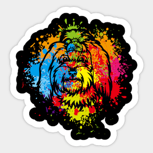 Maltese Lapdog watercolor Sticker